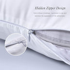 100% Mulberry Silk Pillowcases Set of 2 for Hair and Skin and Super Soft and Breathable Standard Size Nature Silk Pillowcases (Standard, White)