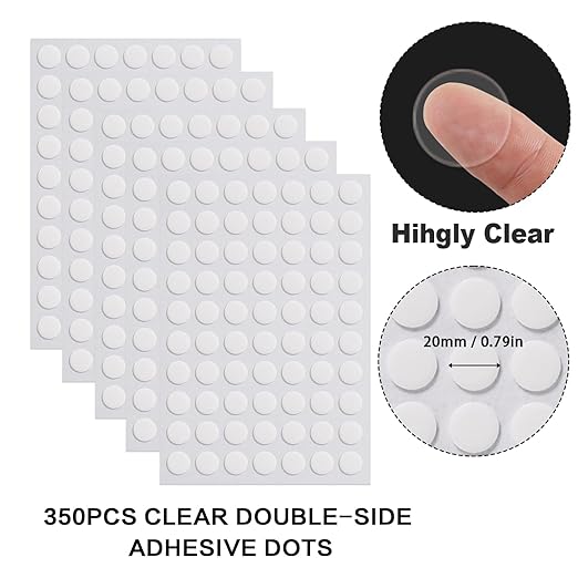 350pcs Transparent Double Sided Sticky Dot Stickers Heavy Duty, 20mm/0.79" - Image 2