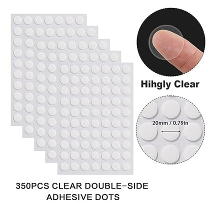 350pcs Transparent Double Sided Sticky Dot Stickers Heavy Duty, 20mm/0.79" - Image 2