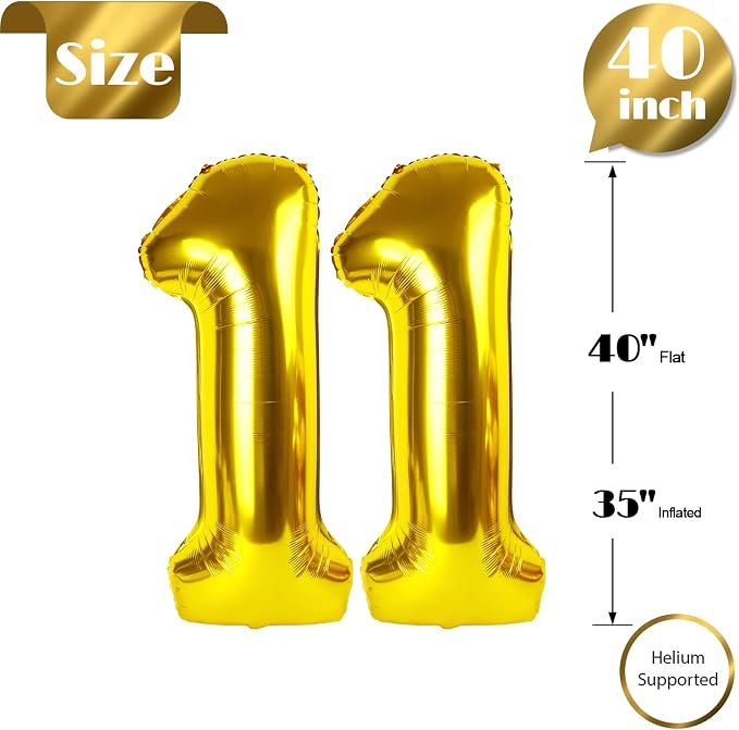 Gold 11 Balloon - Image 6