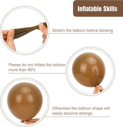 RUBFAC 135pcs Brown Balloons Different Sizes Pack of 18 12 10 5 Inch, Latex - Image 3