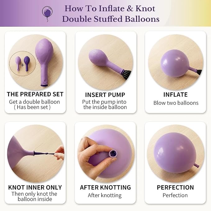 Double Stuffed Purple Balloon Arch Garland Kit - Image 7