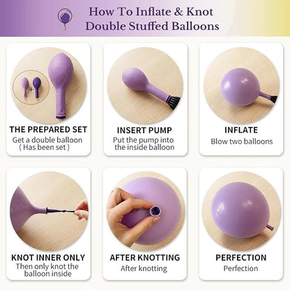 Double Stuffed Purple Balloon Arch Garland Kit - Image 7
