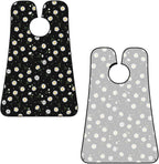 Non-Stick Beard Bib for Shaving, Daisy Flower Floral Polka Dot Shave Bib, Waterproof Hair Catcher with Suction Cups, Grooming Apron Men Husband