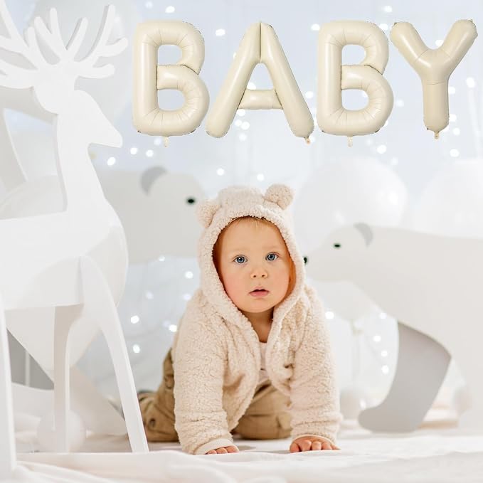Cream Letter L Balloons, 40 Inch Balloons Letter L Mylar Helium Large L Balloon - Image 3