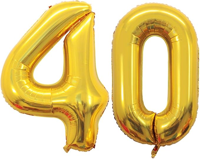 Number 40 Balloons for 40th Birthday Party Decorations, 42 Inch Jumbo Foil by GOER