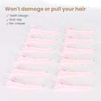 12 Pcs Light Pink Hair Clips for Styling Sectioning, YISSION 3.1 Inch Matte Alligator Hair Clips Hair Barrettes No Crease Duck Billed Hair Clip, Hair Styling Accessories for Women Girls