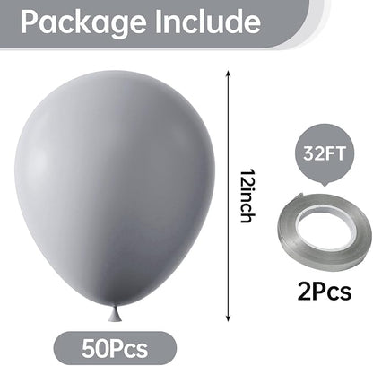 12 Inch Gray Balloons, Baby Shower, Graduate Party Decorations - Image 2