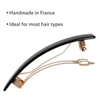 Black Hair Barrette for Thin Hair, Classic Rectangle French Barrette for Women, Lightweight and Comfortable, Strong Hold | France Luxe