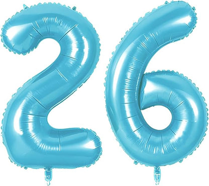 Number 26 Balloons for 26th Birthday Party Decorations, 0-100 Large No.26 by Joycard