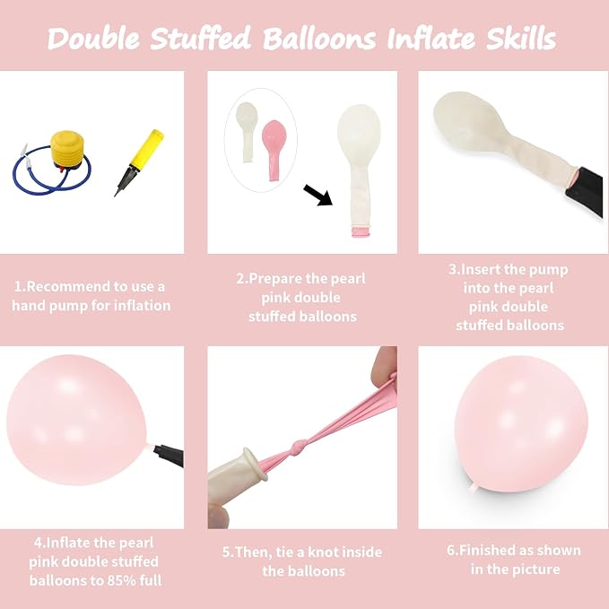 Double Stuffed Pearl Dusty Pink Balloon Garland Arch Kit | 18/12/10/5inch - Image 2