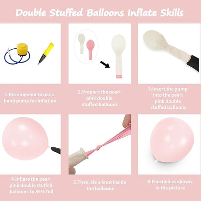 Double Stuffed Pearl Dusty Pink Balloon Garland Arch Kit | 18/12/10/5inch - Image 2