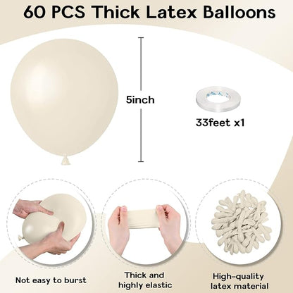 Jobkoo White Sand Balloons 5 Inch - Image 2
