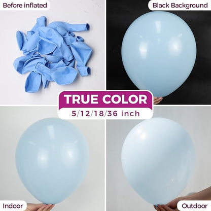 Pastel Blue Latex Party Latex Round Balloons 36 Inch 8 Pack | Light Bridal Blue - Image 2