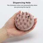 BTYMS Hair Scalp Scrubber Shampoo Brush with Dispenser, Silicone Scalp Massager Exfoliating Brush for Dandruff Removal