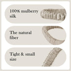 8 Set 100% Pure Mulberry Silk Hair-Friendly + Luxurious Elastic Skinny Scrunchies Travel Pouch Everyday Hair Ties Elastics Hair Care Ponytail Holder No Damage