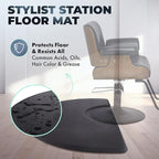 Buy-Rite Super Soft Salon Mat - 3' x 5' Semicircle Anti-Fatigue Mat, 5/8" Thick, Puncture-Proof, Low-Static, Anti-Stain Surface - Black Salon Floor Mat, SHP-SS3050C5/8