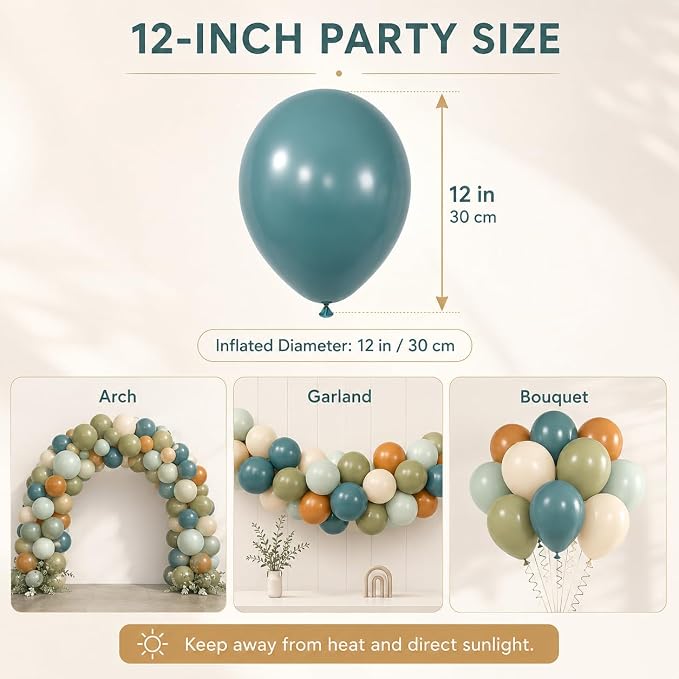 Sage Green Brown Balloons 12inch Light Olive Green Tan Brown Beige White Sand - Image 8