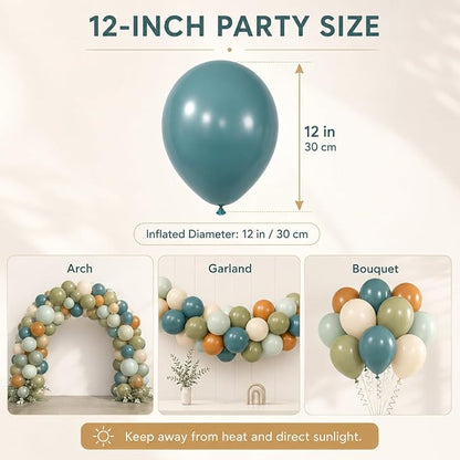 Sage Green Brown Balloons 12inch Light Olive Green Tan Brown Beige White Sand - Image 8