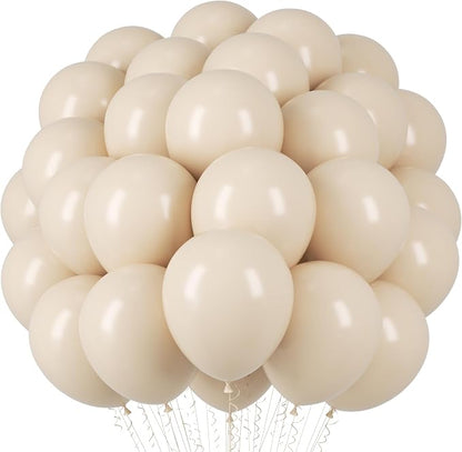 Voircoloria 66pcs White Sand Latex Party Balloons, 12inch | by Voircoloria