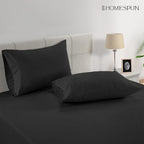 Lane Linen 100% Organic Cotton Black Pillow Cases - Set of 2 - 20"x26"