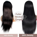 32 Inch 13x6 Lace Front Wigs Human Hair 200 Density HD Full Frontal Straight Lace Front Real Human Hair Wigs Pre Plucked for Women Tiny Knots No Tangle Minimal Shedding Longer Lifespan