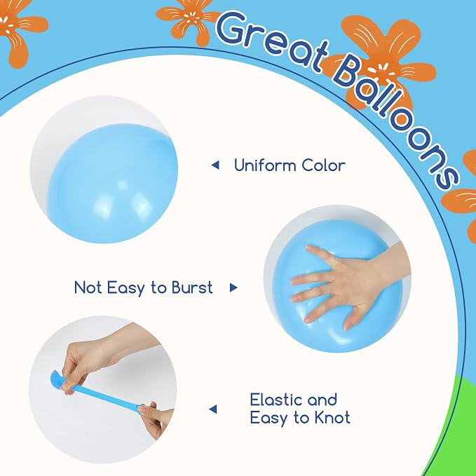 60pcs 12inch Blue and Orange Balloons - Image 3