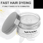 Hair Wax Color White, Temporary Hair Color Dye Washable Hair Styling Mud, Style Clay for Girls Boys Teens Women, Instant Hair Coloring Gel Cream for DIY Cosplay Halloween Children's Day (1, White)