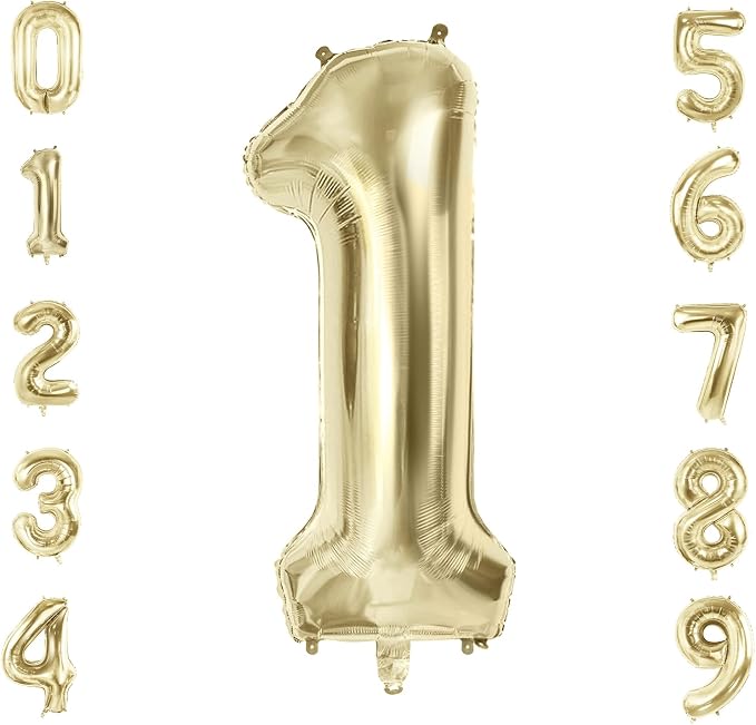 Number 1 Balloons for 1th Birthday Party Decorations, 40 Inch 0-100 Anniversary by Joycard