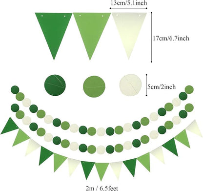 Party Decoration, Pom Poms Flowers, Garlands String Polka Dot and Triangle - Image 5