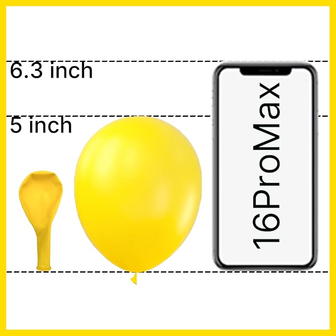 PartyWoo Yellow Balloons 100pcs Balloons Matte Yellow Latex Helium 5 Inch | - Image 2