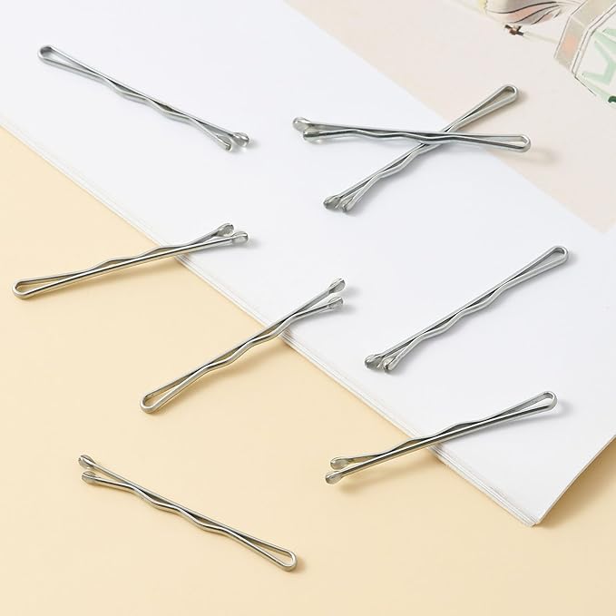 200 Pcs 1.38 Inch Wave-Shaped Bobby Pins Silver Metal Hair Pins Hair Accessories for Women Stylists Hair Sticks Girl