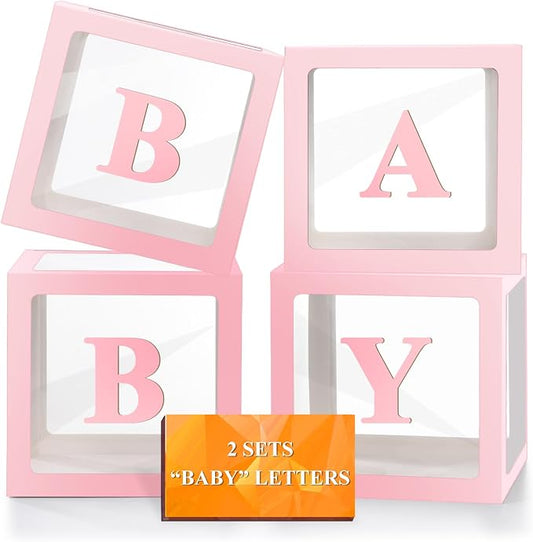 Ledido Baby Boxes with Letters for Baby Shower Decorations by Ledido