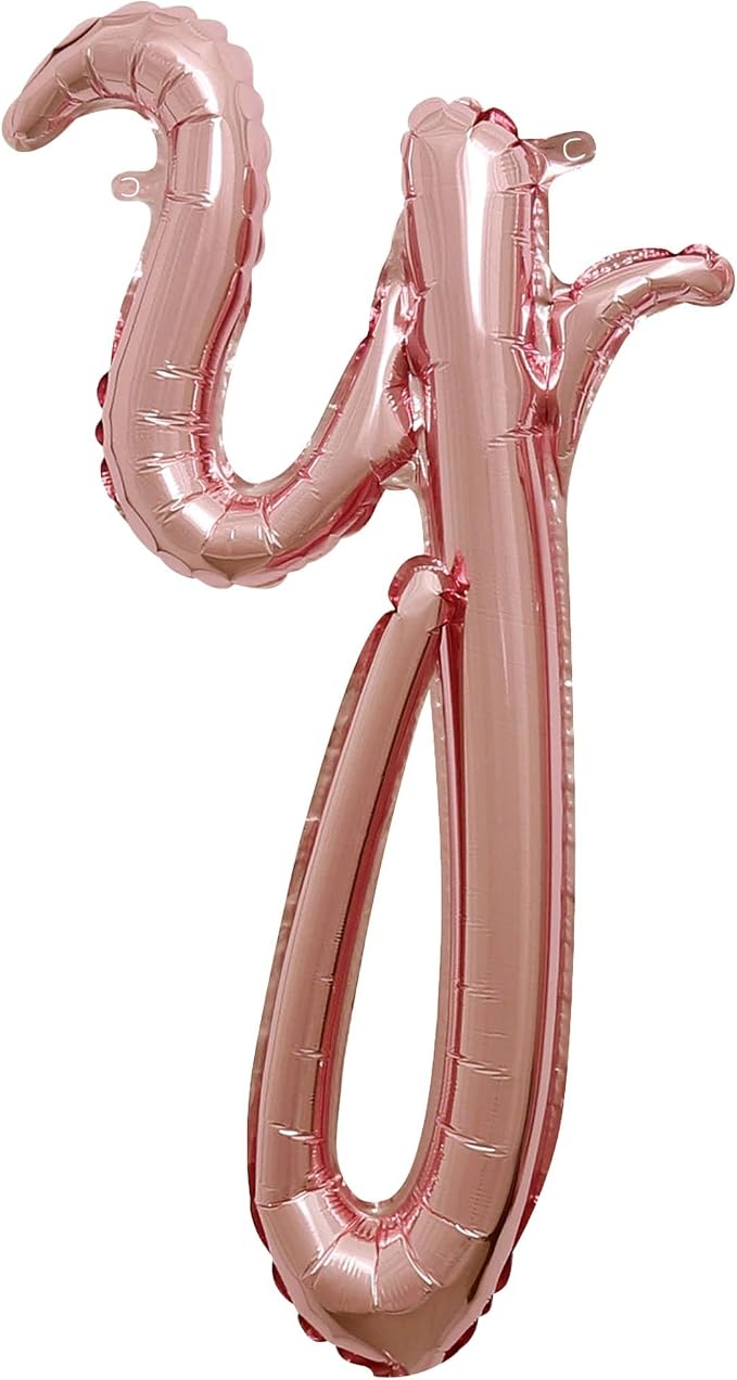 Rose Gold Script Letter "Y" Shaped Foil Balloon by AmscanPartySupplies