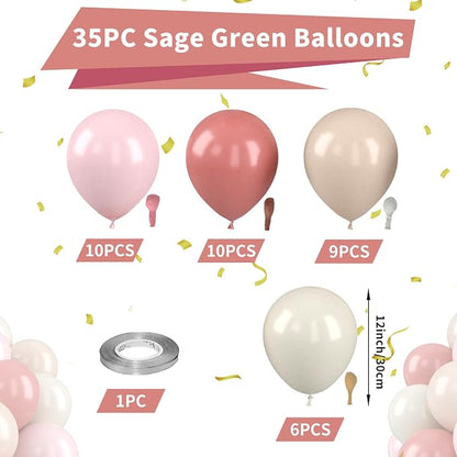 Pink Beige Double Balloons, Nude White Double Stuffed Balloons, Retro Dusty - Image 2