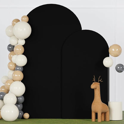 FANPROMS Wedding Arch Cover Black Arch Cover 6FT 7.2FT Spandex Arch Backdrop - Image 4