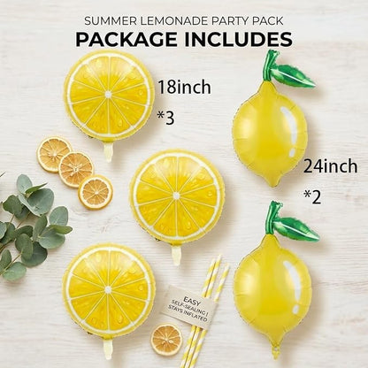 Lemon Foil Balloons Summer lemonade Set - Image 4