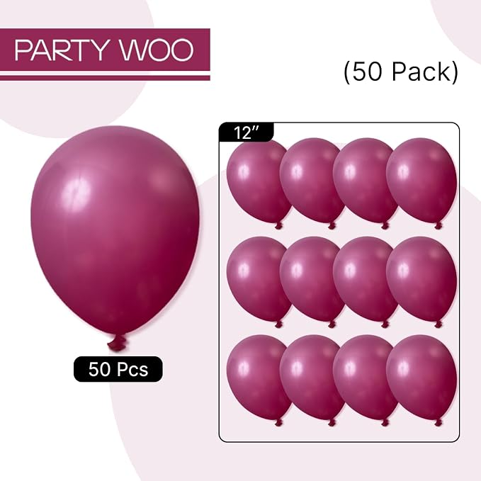 PartyWoo Dark Purple Balloons 50pcs Royal Purple Boho Neutral Color | 12 Inch - Image 7
