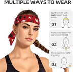 Sports Tie Headband Bandana Running Athletic Sweat Band Elastic Adjustable Sport Head Tie for Men Women Head Ties Ninja Tie Headbands Tennis Sweatbands Soccer Basketball Teams Running Head Band