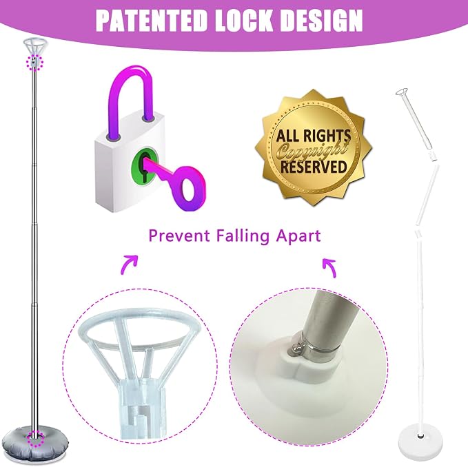 Balloon Column Stand Kit Set of 2, 7ft Height Adjustable Balloon Arch Kit - Image 4