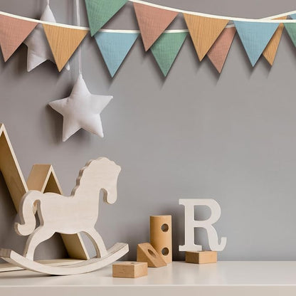 Oudain 2 Pcs Pennant Banner Flags Nursery Garland Triangle Bunting Flags - Image 3