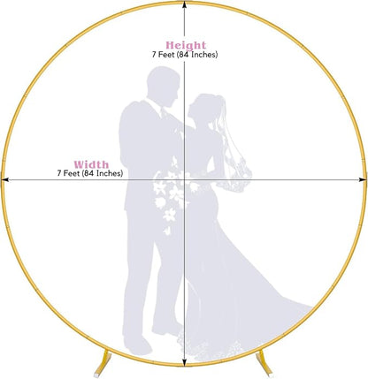 7.2 Ft Round Balloon Arch stand Gold Backdrop Frame - Image 2