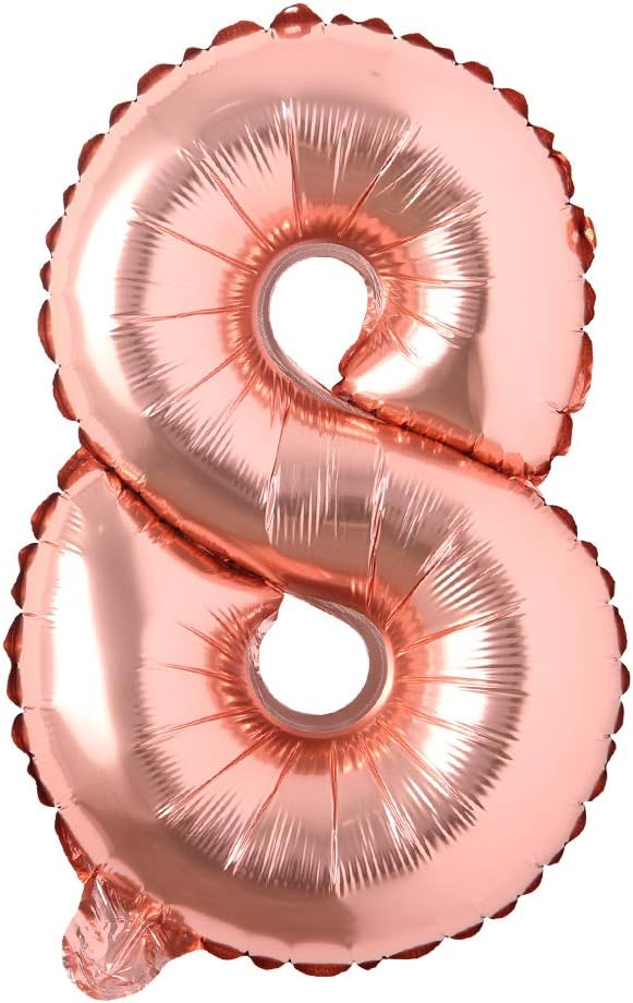 16" inch Single Rose Gold Alphabet Letter number Balloons Aluminum Hanging Foil by REIANS