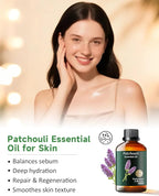 Pure Patchouli Essential Oil for Outdoor Shield, Natural Protective Blends, Earthy Aroma for Reed Diffuser, Room Spray, Hair, Skin Care, Candle, Soap Making, Mumianhua 3.38 Fl Oz