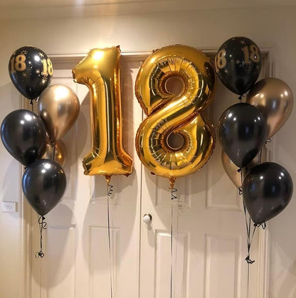 Gold Number 8 Balloon 40 Inch, 8th Birthday Party Decorations Men Women | Foil - Image 7