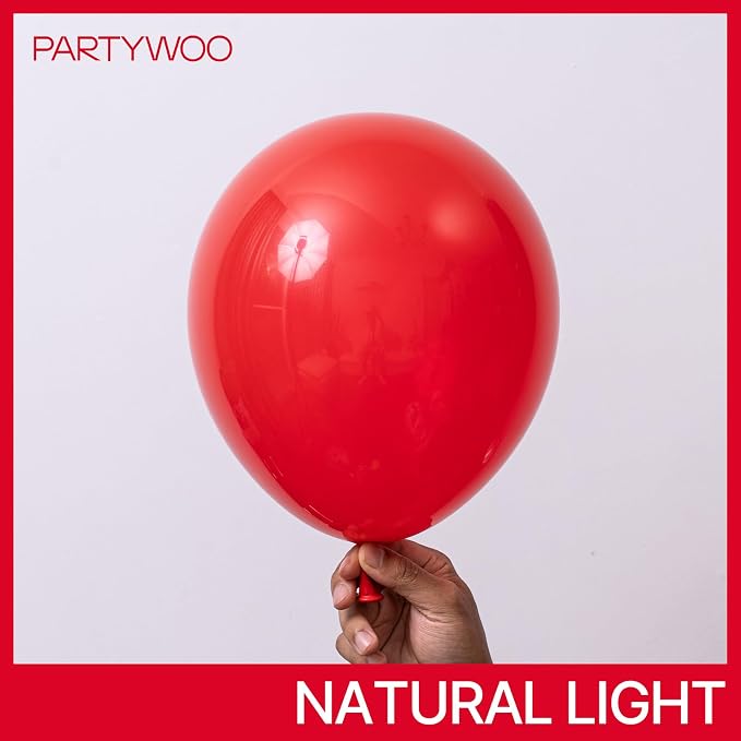 PartyWoo Red Balloons 50pcs Red Helium Latex Balloons 12 Inch | Birthday - Image 3