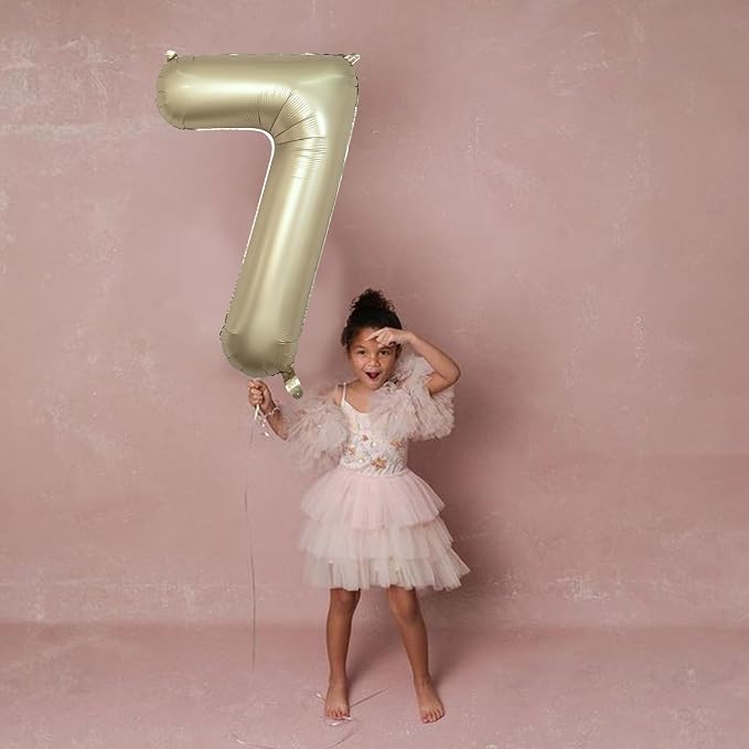 40 Inch Balloon Number 7 Metallic Gold, Large Mylar Foil Light Gold Number - Image 8