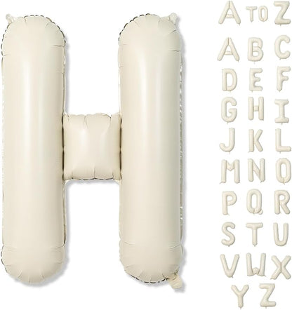 Giant Alphabet H Foil Name Balloons, Cream Ivory White Inflatable Word Balloons by Lingqiang