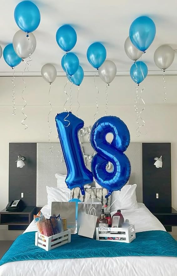 Numbers 18 Balloon 40Inch Blue Balloons - Image 3