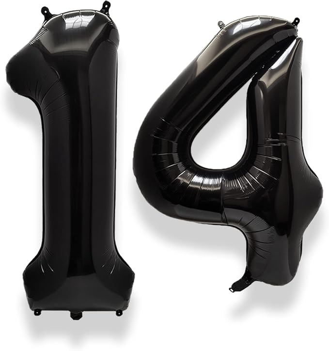 AULE 40 Inch Black Number Balloon 14 Foil 0-9 Birthday Big Numbers | Birthday by AULE
